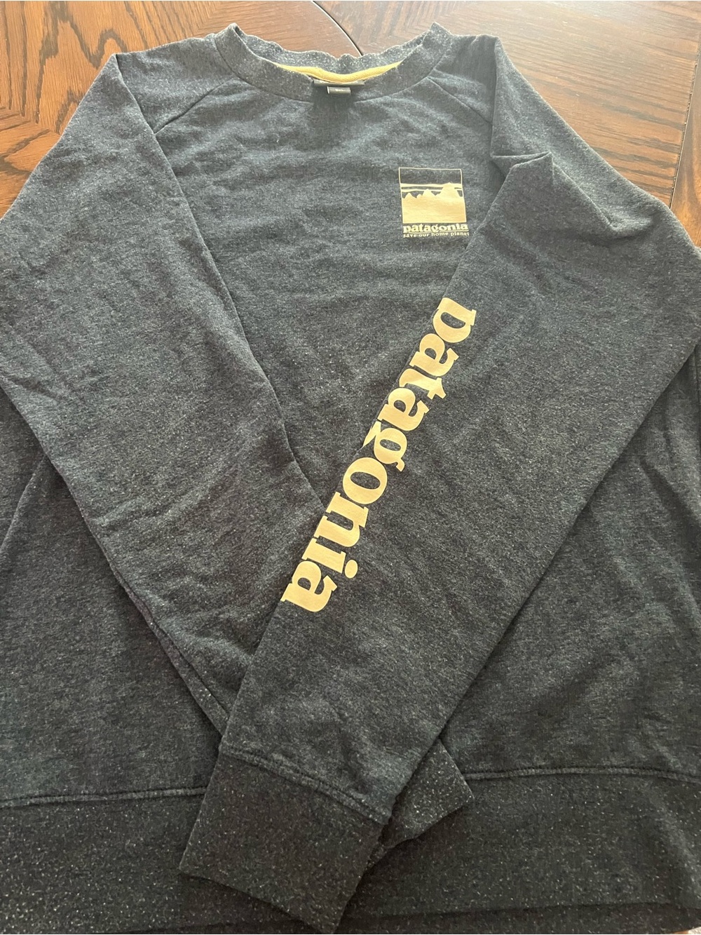 Patagonia Men's Blue Organic Cotton Crewneck Pullover Sweatshirt 2XL Logo # 499